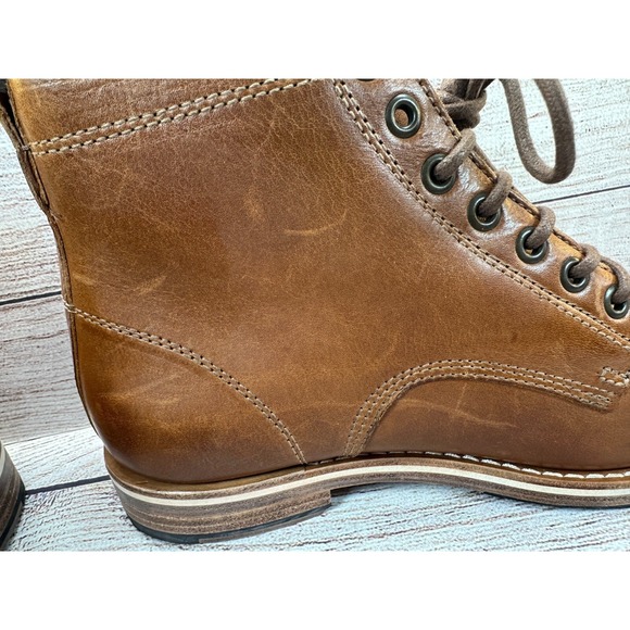 Helm Zind Ankle Boots Mens Size 7EE Brown Leather Plain Toe Lace Up *NEVER WORN* main image 4